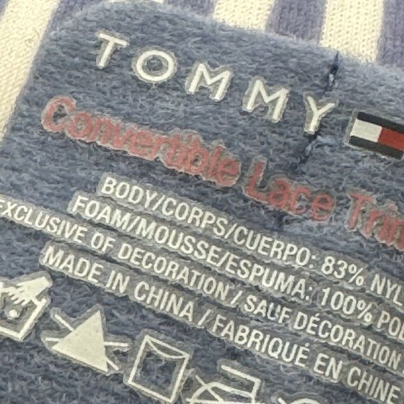 Tommy Hilfiger Convertible Lace Trim Push Up Bra Women’s Size 34C Blue Striped - Picture 4 of 10